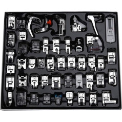 CKPSMS Brand - 48 Pcs Compatible with Brother Babylock Singer Janome Low Shank Presser Feet Set #KP-19016