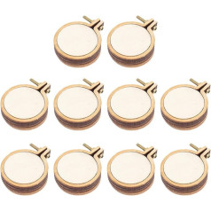 NUOBESTY 10 Sets Mini Embroidery Stretch Mini Wooden Frame Sewing Embroidery Rings Round Embroidery Hoop Cross Stitch Hoop Garland Miniature Embroidery Hoop Cross Stitch Circle Fashion