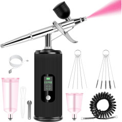 Kalolary 36PSI Airbrush Set, Rechargeable Portable Handheld Cordless Airbrush Gun, Rechargeable Air Brush for Nail Art, Cake Decoration, Tattoos, Painting, Makeup and Face Painting