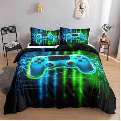 Hosima Game Duvet Cover Sets for Boys, Children, 3D Print Game Console Gamepad Gamer Duvet Cover with 2 Pillowcases (Game M)