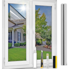 ConCus-T Disposable Window Film UV Sun Blocking Heat Control Window Film Reflective Window Tint Static Cling Mirror Film Privacy Solar Film with Kits Silver 119x300