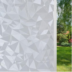 Gouwgenr Window Film Opaque 90 x 200 cm Frosted Glass Film Self-Adhesive Window Privacy Film Static Adhesive Window Film Motif Polygonal Anti-UV Film Decorative Film for Living Room Bedroom