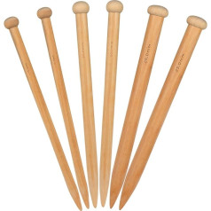 Coopay Hölz Knitting Needles, 3 Pairs Jumbo Knitting Needles 15 mm, 20 mm, 25 mm, Chunky Straight Needles for Thick Yarn, Blanket, Carpet, Scarf and Large Knitting Project, Large Knitting Needle Set