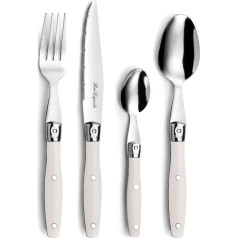 Lou Laguiole 2202CRAF27C40 24-Piece Counter Cutlery Set, Stainless Steel, Cream