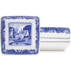 Spode Blue Italian Square Bowls | Set of 4 Small Serving Bowls for Dips, Sauces and Spices | 3