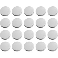 Artibetter 30 Flat Metal Buttons for Jacket, Shirt, Trousers, Golden 20 mm, Zinc Alloy, Silver, 2 x 2 cm