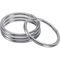 PATIKIL 85 mm Metal O Rings 4 Pack 304 Stainless Steel Round Rings for Hardware Bags Belt Hanging Baskets Craft Supplies