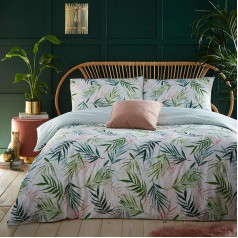 furn. Amazonia Polycotton Duvet Cover and Pillowcase Set, Green, Single