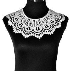 Black Embroidery Lace Neckline Collar Embellishment Sewing Appliques Trimming Lace Fabric Dress Accessories Scrapbooking 15pcs