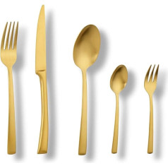ECHTWERK Avelino Gold Edition 20-Piece Cutlery Set for up to 4 People, 18/10 Stainless Steel, Matte, High-Quality Cutlery Set, for Dining Table, Table Decoration for Weddings and Party Tables