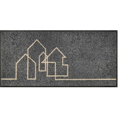 wash+dry Linestreet Doormat 35 x 75 cm Washable Indoor and Outdoor Grey