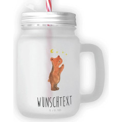 Mr. & Mrs. Panda Personalised Drinking Glass Mason Jar Lovers Bear - Personalised Gifts, Personalised Cocktail Glass, Personalised