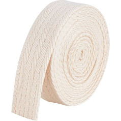 BENECREAT 5 Yards/4.5m Beige Twill Tape for Sewing, 35mm Polycotton Herringbone Tape, Heavy Duty Webbing for Sewing, Dressmaking, Crafts, Home Decoration
