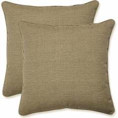 Pillow Perfect Textured Square Cushions, Pack of 2, Taupe