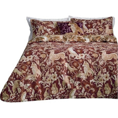 Paoletti Harewood Animal 100% Cotton King Duvet Cover Set, Ruby