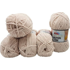 500 g Ilkadim Export Dolphin Fine Knitting Wool, Baby Wool, 5 x 100 g Wool Super Bulky (Beige 80522)