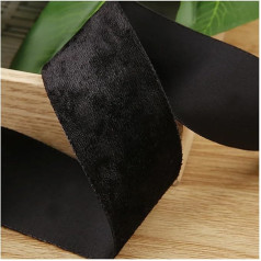 Velvet Ribbon 15mm 25mm 40mm Winter Velvet Ribbons DIY Hair Bows Accessories Handmade Tape Carfts, 10 Yards (Color : Black, Size : 40mm)