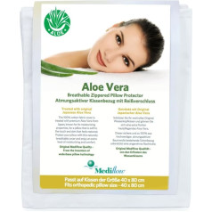 Mediflow 5023 Pillow Protector, Infused with Japanese Aloe Vera, COTTON, White, 40 x 80 cm