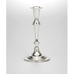 Silver Plated candlestick, tarnish-proof smooth polished chandelier (H 21,5 x D 10,5 cm)