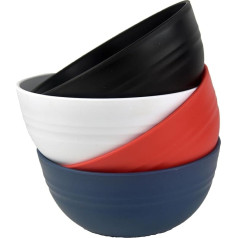 Unbreakable Cereal Bowls, Large Plastic Bowls, Set of 4, EU Approved, Lightweight, Dishwasher and Microwave Safe, Ideal for Cereal, Salad, Noddle and Parties (Summer Mix)