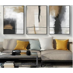 Modern Abstract Art Wall Pictures Aesthetic Flowers and Plants Pictures Boho Decorative Pictures Bohemian Beach Poster Set, Without Frame (Poster 03.30 x 40 cm x 3 Pieces)