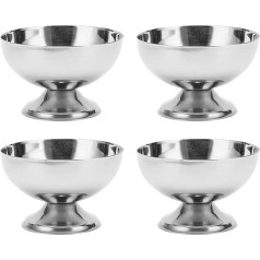 Metal Dessert Bowl, Sturdy Base, Widely Used Stainless Steel Metal Cup, Ice Cream, Set of 4