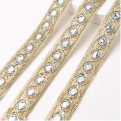 URROMA 10 Yards Gold Lens Lace Trim Ethnic Style Decorative Ribbon Curtain Table Cloth Slipcover Bridal DIY Clothing Accessories