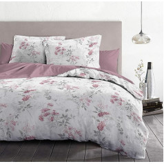Home Linge Passion 2 Piece Duvet Cover 100% Cotton 57 Thread Count 1 Person 140 x 200 cm Pompadour Pink