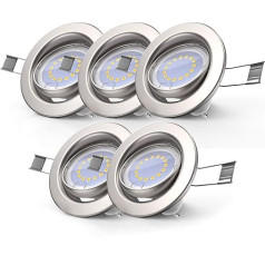 Metal Swivel with 5 x GU10 5 W 400 lm Dimmable Recessed Spotlight Warm White Round LED Recessed Luminaire Set of 5