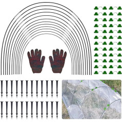 Toivize Plant Tunnel Arches 36 Pieces, 38 cm Fibreglass Tunnel Arches Poly Tunnel for Raised Bed Greenhouse Tunnel Arches Garden Tunnel Kit for Plant Cover Fruit Vegetables