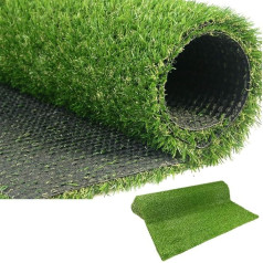 LITA Synthetic Grass 20mm Pile Height High Density Artificial Grass Artificial Grass for Garden Natural Looking Realistic Looking 1m x 3m