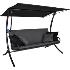 Angerer Freizeitmöbel GmbH Royal Hollywood Swing - Garden Swing Made in Germany - Swing for Sitting, Lying and Relaxing - with High Backrest - Easy Assembly (Grey)
