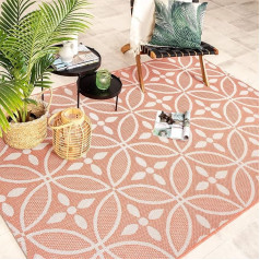 FRAAI Indoor & Outdoor Rug – Summer Pattern Pink 80 x 150 cm – Weatherproof – Polypropylene – Flat Weave – Garden / Patio – Patio – Rug