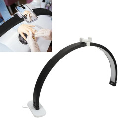 40W Crescent Nail Desk Lamp, 27 Inch Desk Lamp for Nails, No Flicker, Non-Slip Base, Touch Button, Mobile Phone Holder, for Nail Eyelash Extension (Black)