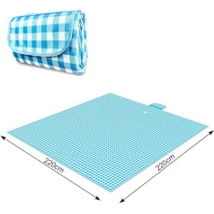 ZHUYNXIR Extra große Picknickdecke, 221 x 221 cm, wasserdichte Picknickdecke, Gingham-Picknickmatte für Strand, Camping, Gras, Picknickdecken