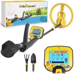 Children's Metal Detector with LCD Display and Waterproof Search Coil, 7.5 Inch High Sensitive Metal Detector and DISC Mode for Beginners for Treasure Hunting, Gift