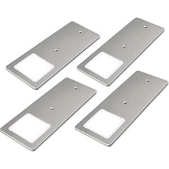 kalb LED Under-Unit Lights Silver 5 W Very Flat Kitchen Light Selection Set of 4 Neutral White