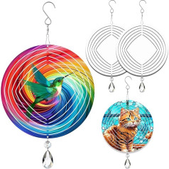 Sublimations-Windspinner, Rohlinge, 3D-Aluminium, Metall, Windskulptur, kinetische Spinner für Hof und Garten wetterfest, Innenbereich, Kunst, Ornamente, hängende Dekoration, geometrisch, 4 Stück