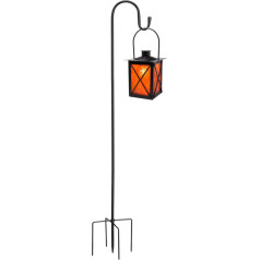 PARANTA Shepherd Hook 31 Inch Adjustable Metal Hanger Hook with 5 Prongs, Heavy Duty Outdoor Hanger for Bird Feeder, Plant, Solar Light, Wedding Decoration, Black
