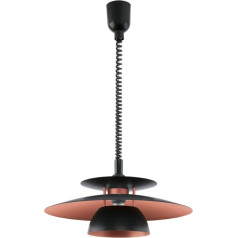 Eglo 31666 'Brenda' Rise and Fall Ceiling Pendant Black with Copper