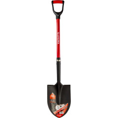 Heavy Duty Garden Shovel - 23 x 30 x 105 cm - Professional Model - Extra Strong Capacity with Fibreglass Handle - Ideal for Construction and Agriculture - Altuna