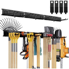 Gatsowm 12 Pack Wall Mounted Tool Storage Rack, Yard Garden Tool Organiser, Adjustable Garage Organizer with 9 Heavy Duty Hooks