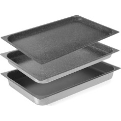 HENDI Gastronorm Container, with Non-Stick Coating, Suitable for Use in Ovens, Baking Tray, Insert Tray, GN 1/1, 530 x 325 x (H) 40 mm, Aluminium