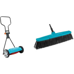 Gardena Classic 400 Spindle Mower: Hand Lawnmower with 40 cm Working Width & Combisystem Street Broom