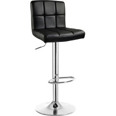 WOLTU® 9107-1 Bar Stool Swivel and Height-Adjustable Artificial Leather Black