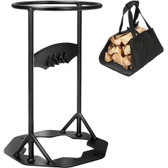 GFTIME Manual Log Splitter, Diameter 30 cm, Firewood Splitter with Firewood Log Carry Bag, 11.8 Inch Portable Wood Splitter, Hand Cutter for Outdoor Camping, Home Garden Tool Kit, 5.1 kg