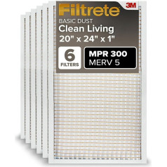 Filtrete BD26-6PK-1E Air Filter, 20 in. x 24 in. x 1 in, White