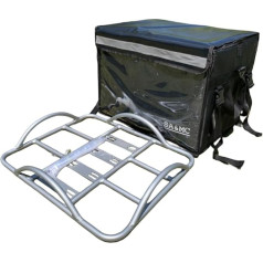 Pizza Food Delivery Bag Bundle with Rear Carrier for Motorcyclists Delivery Driver Black Delivery Bag for Riders