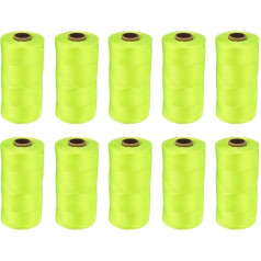 sourcing map 10 Stück solides geflochtenes Nylonseil, 1,9 cm, 300 m, Mehrzweck-Polypropylen-Allzweckseil, Schnur für Camping, Fahnenmast, Kletterknoten, Gelb