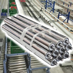 Conveyor Belt Carrier Rollers Replacement Conveyor Rollers with 5 cm Diameter, Pack of 10, 20 Pieces, Stainless Steel, Non-Driven Conveyor Belt Rolls for Factory DIY Projects, Woodworking (20 Pieces,